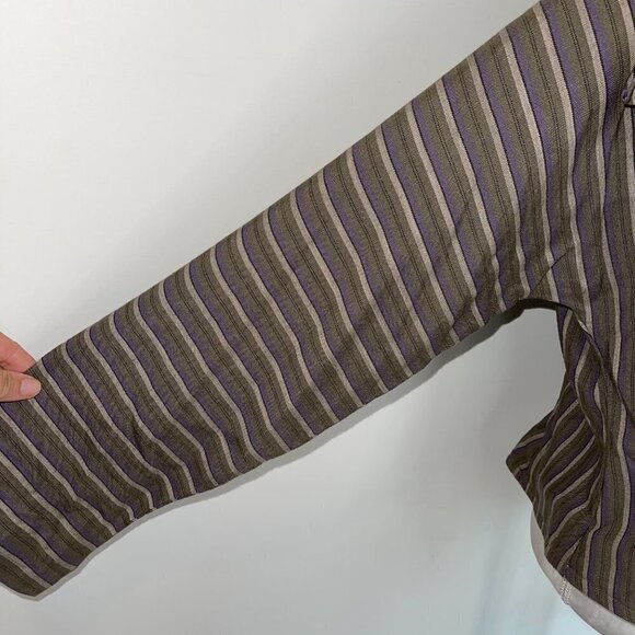 Womens Jacket Size Medium M Vintage Dolman Sleeve Weight Double Button Ruffle - Picture 13 of 14